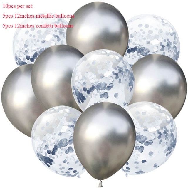 10pcs/lot Glitter Confetti Latex Balloons Romantic Wedding Decoration Baby Shower Birthday Party Decor Clear Air Balloons