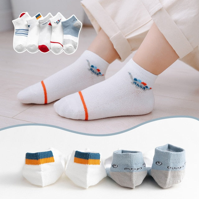 10Pcs/5Pairs Children Sock Breathable Sports Girls Boys Sokcs Unisex Cotton Stripe Chaussette Enfant Garcon Skarpetki Dla dzieci