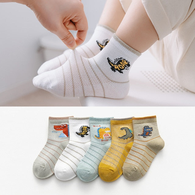 10Pcs/5Pairs Children Sock Breathable Sports Girls Boys Sokcs Unisex Cotton Stripe Chaussette Enfant Garcon Skarpetki Dla dzieci