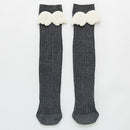 New Baby Girls Socks Angel Wing Toddlers Girl Long Soft Cotton Children Sock Solid Kids 0-8 Years Knee High Socks