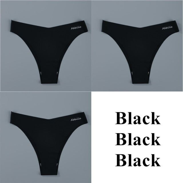 3PCS/Set Women Seamless Lingerie Female Thongs Sexy Underwear Woman Invisible Low-Rise Underpant Women's Panties Bikini Briefs