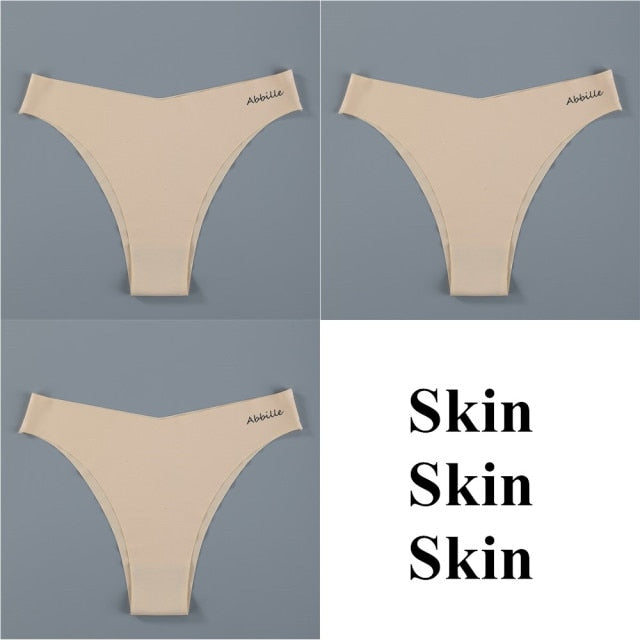 3PCS/Set Women Seamless Lingerie Female Thongs Sexy Underwear Woman Invisible Low-Rise Underpant Women's Panties Bikini Briefs