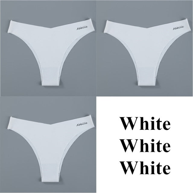3PCS/Set Women Seamless Lingerie Female Thongs Sexy Underwear Woman Invisible Low-Rise Underpant Women's Panties Bikini Briefs