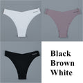 3PCS/Set Women Seamless Lingerie Female Thongs Sexy Underwear Woman Invisible Low-Rise Underpant Women's Panties Bikini Briefs