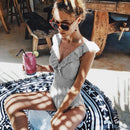 2021 Sexy One Piece Swimsuit Push Up Swimwear Women Striped Monokini Vintage Print Swimsuit Female Bodysuit Beach Bathing Suit