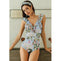 2021 Sexy One Piece Swimsuit Push Up Swimwear Women Striped Monokini Vintage Print Swimsuit Female Bodysuit Beach Bathing Suit