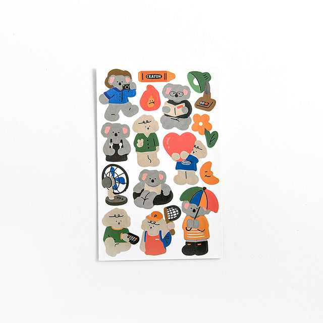 Mohamm 1Pc Animal Friends Series Stickers Decoration Scrapbooking Paper Creative Stationary School Supplies