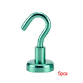 5pcs Steel Magnetic Hooks Powerful Hook Magnet Holder 10kg Suction Wall Hooks Holder Support Hardware Magnetic Holder