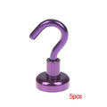 5pcs Steel Magnetic Hooks Powerful Hook Magnet Holder 10kg Suction Wall Hooks Holder Support Hardware Magnetic Holder
