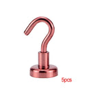 5pcs Steel Magnetic Hooks Powerful Hook Magnet Holder 10kg Suction Wall Hooks Holder Support Hardware Magnetic Holder