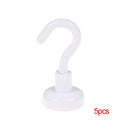 5pcs Steel Magnetic Hooks Powerful Hook Magnet Holder 10kg Suction Wall Hooks Holder Support Hardware Magnetic Holder