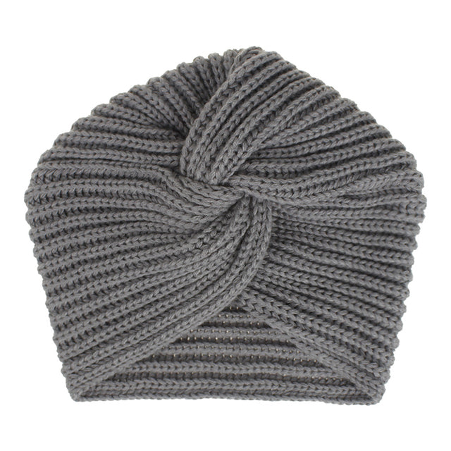 Women Autumn Winter Knot Bandana Turban Resuable Foldable Bonnet Hat Night Cap Sleep Head Cover Solid Color Headwrap Headscarf
