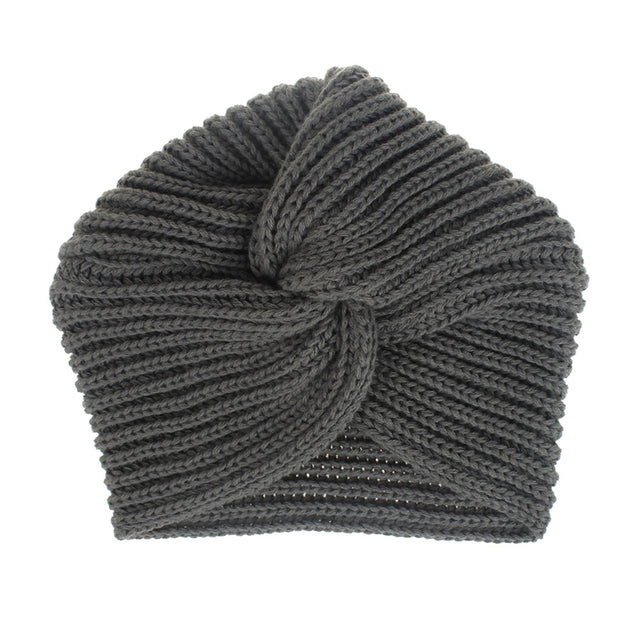 Women Autumn Winter Knot Bandana Turban Resuable Foldable Bonnet Hat Night Cap Sleep Head Cover Solid Color Headwrap Headscarf
