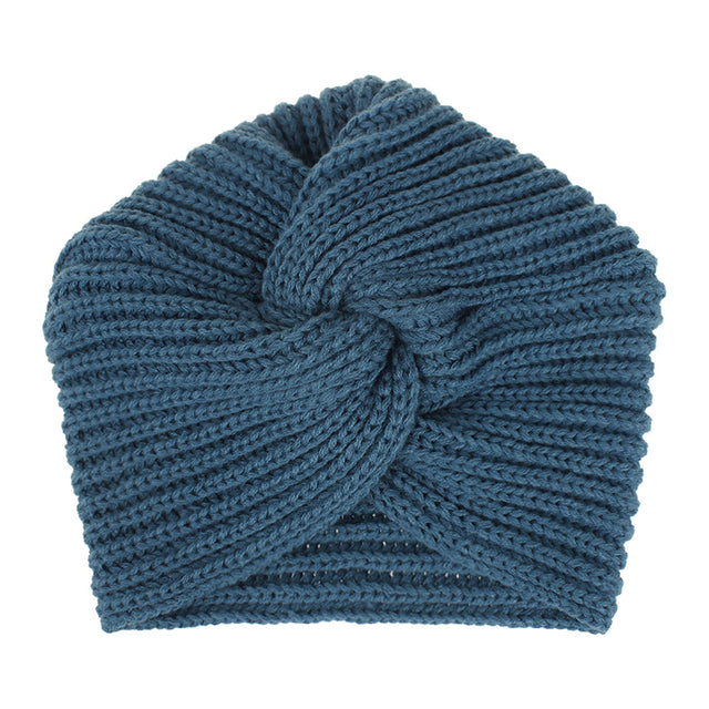 Women Autumn Winter Knot Bandana Turban Resuable Foldable Bonnet Hat Night Cap Sleep Head Cover Solid Color Headwrap Headscarf