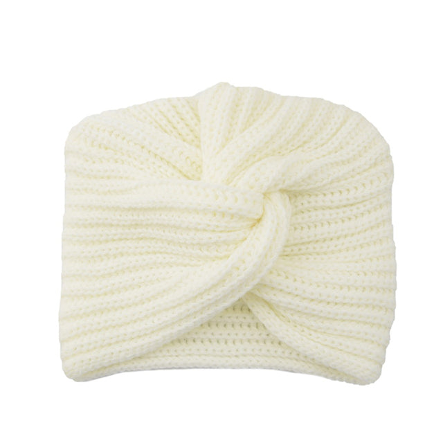 Women Autumn Winter Knot Bandana Turban Resuable Foldable Bonnet Hat Night Cap Sleep Head Cover Solid Color Headwrap Headscarf