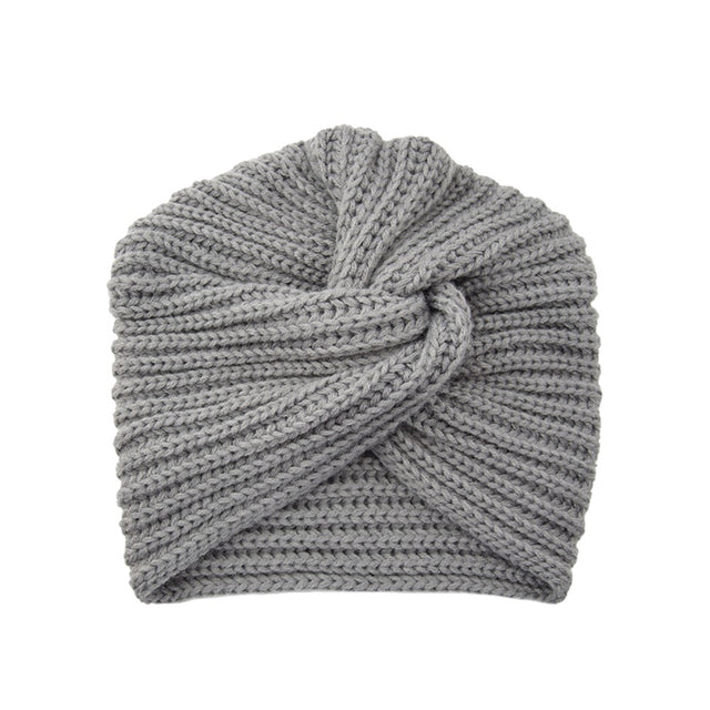 Women Autumn Winter Knot Bandana Turban Resuable Foldable Bonnet Hat Night Cap Sleep Head Cover Solid Color Headwrap Headscarf