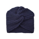 Women Autumn Winter Knot Bandana Turban Resuable Foldable Bonnet Hat Night Cap Sleep Head Cover Solid Color Headwrap Headscarf