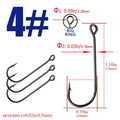 Fishing Hook With big eyes Ring 3packs 1-10# High Carbon Steel Barbed Fishhook Jig Hook Carp Fishing Lure Worm Hook Japan daiwa
