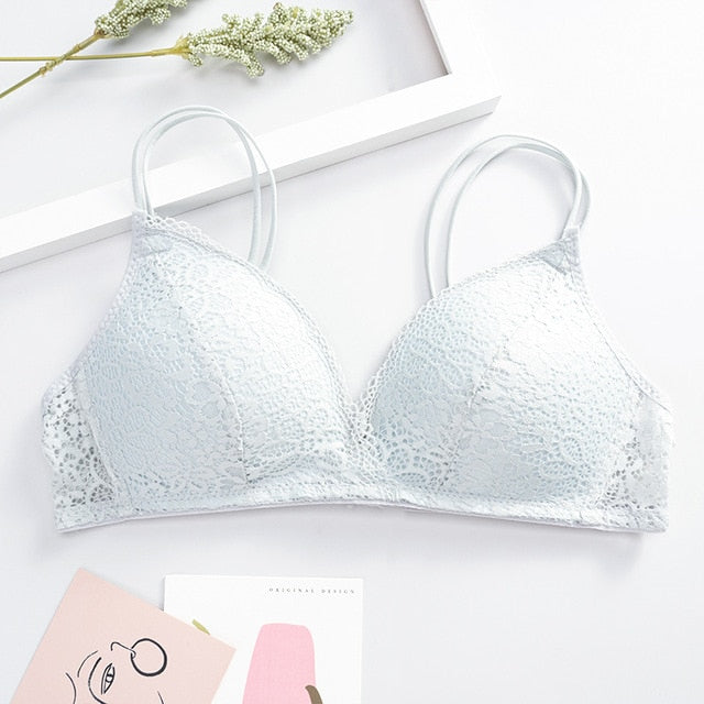 Women Bra Sexy Lace Bralette Floral Wireless Bra Female Underwear A B Cup Lingerie Soft Solid Color Fashion Brassiere