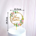 Creative Acrylic Cake Topper Happy Birthday Cake Toppers Baby Shower Party Cupcake Topper Kids Gifts and Favors Cake Decorations
