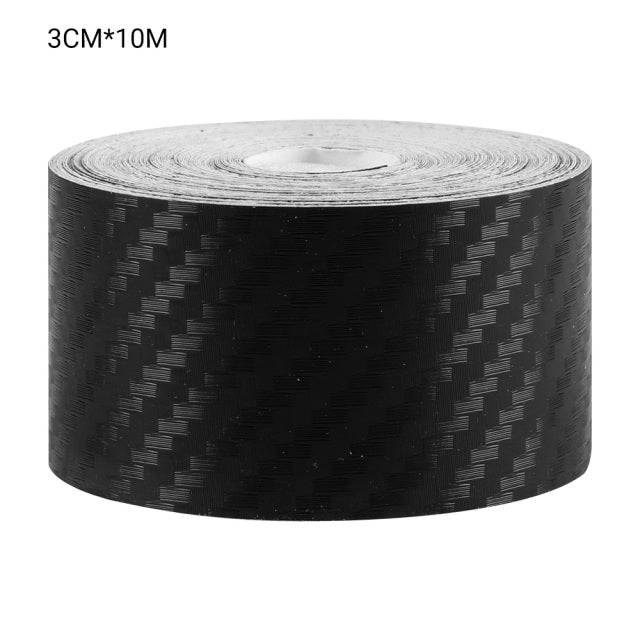 3D Carbon Carbon Fiber Car Sticker DIY Paste Protector Strip Door Sill Side Mirror Anti Scratch Tape Waterproof Protection Film