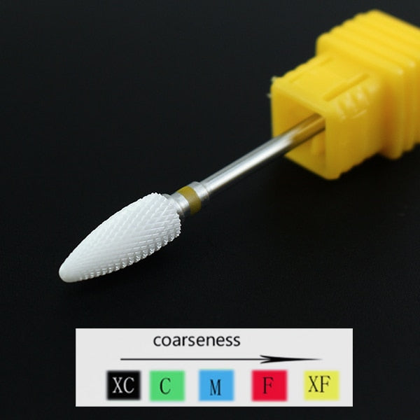 Ceramic Nail Drill Bit Milling Cutter for Electric Manicure Drill Bits Flame Corn Files for Pedicure Machine Polish Accessory