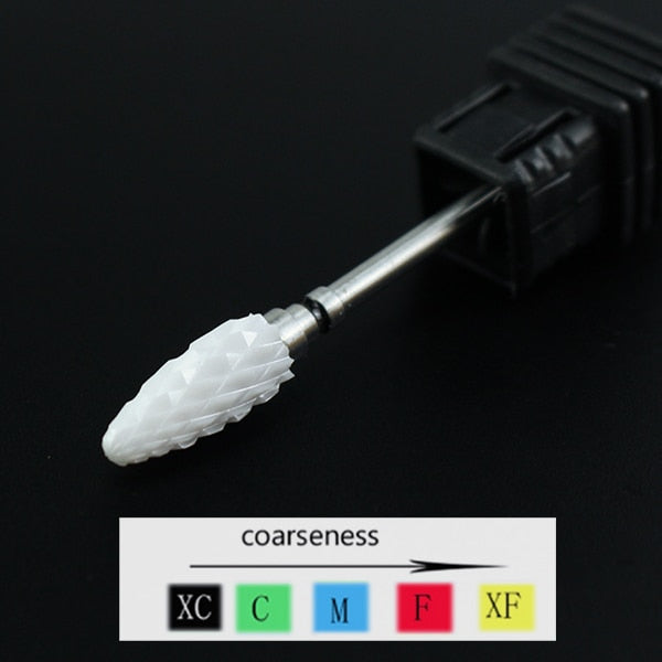 Ceramic Nail Drill Bit Milling Cutter for Electric Manicure Drill Bits Flame Corn Files for Pedicure Machine Polish Accessory