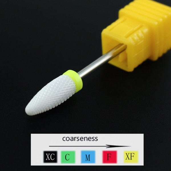 Ceramic Nail Drill Bit Milling Cutter for Electric Manicure Drill Bits Flame Corn Files for Pedicure Machine Polish Accessory