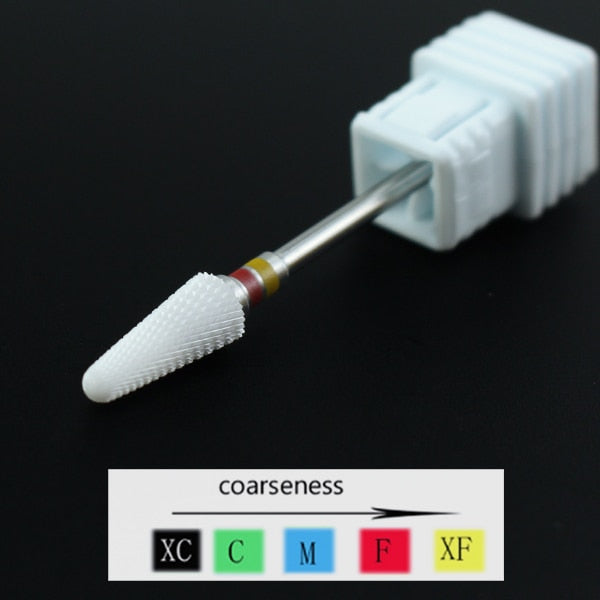 Ceramic Nail Drill Bit Milling Cutter for Electric Manicure Drill Bits Flame Corn Files for Pedicure Machine Polish Accessory