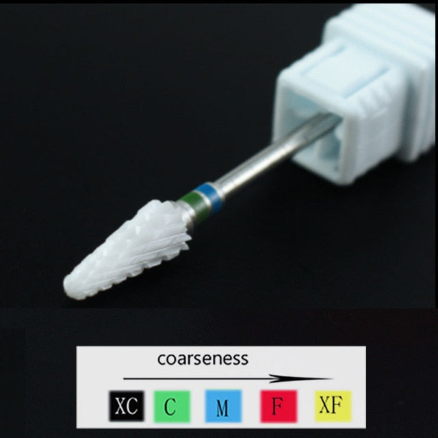 Ceramic Nail Drill Bit Milling Cutter for Electric Manicure Drill Bits Flame Corn Files for Pedicure Machine Polish Accessory