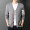 Top Grade New Autum Winter Brand Fashion Knitted Men Cardigan Sweater Black Korean Casual Coats Jacket Mens Clothing 2021