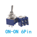 10PC/5PC Miniature Toggle Switch Single Pole Double Throw SPDT DPDT ON-OFF-ON ON-ON 120VAC 6A 1/4 Inch Mounting MTS-102 103 202