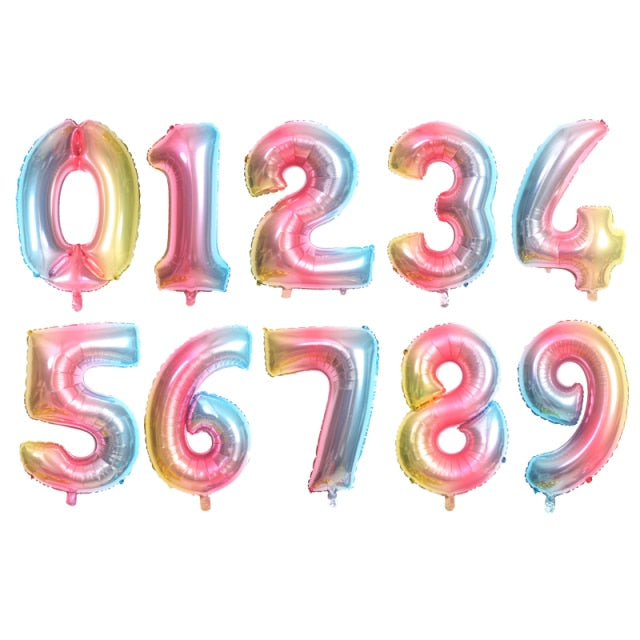 16/32/40 inch Big Size Rose Gold Sliver digital number Figure Foil balloons kids Adult Birthday Party Decoration Supplies Ballon