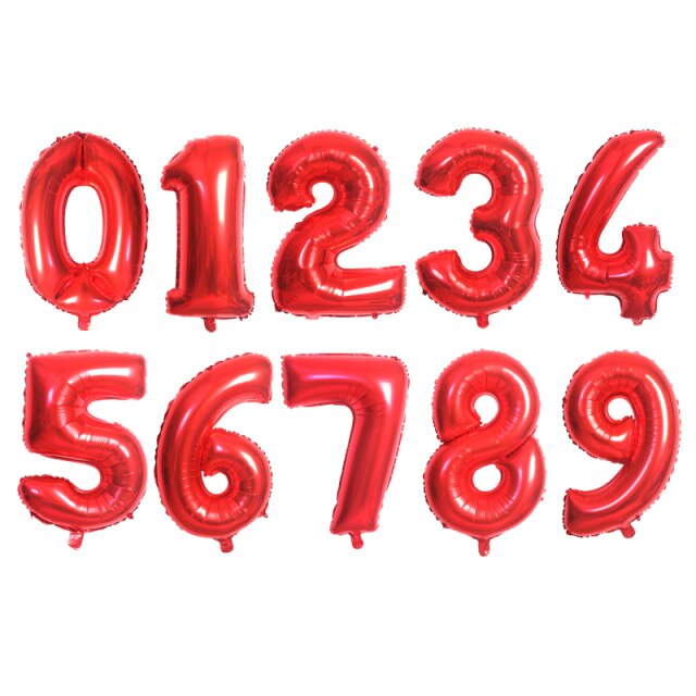 16/32/40 inch Big Size Rose Gold Sliver digital number Figure Foil balloons kids Adult Birthday Party Decoration Supplies Ballon