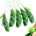 Infinite Squeeze Edamame Toy Peas Beans Keychain Dimple Squishy Fidget Toys Decompression Anti Stress Reliever Figet Toys Stress