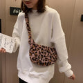 Fashion Leopard Print Crossbody Bags for Women Autumn Winter Plush Soft Shoulder Messenger Handbag Bag Fluffy сумка женская