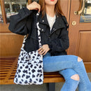 Fashion Leopard Print Crossbody Bags for Women Autumn Winter Plush Soft Shoulder Messenger Handbag Bag Fluffy сумка женская