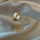 7pcs Fashion Jewelry Rings Set Hot Selling Metal Alloy Hollow Round Opening Women Finger Ring For Girl Lady Party Wedding Gifts