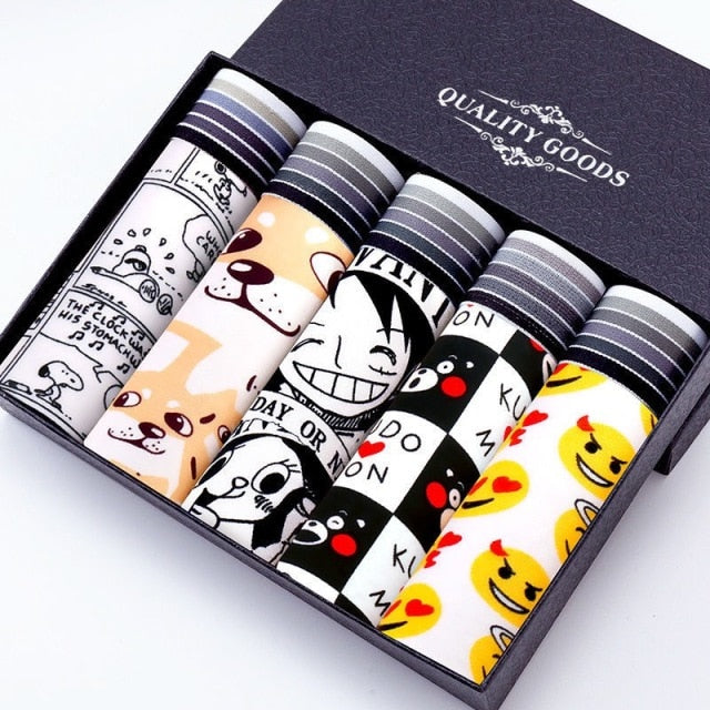 Boxershorts Men Cartoon Printed Breathable Comfortable Underwear Man Boxers Elastic Shorts Underpants Male Soft Boxer Panties