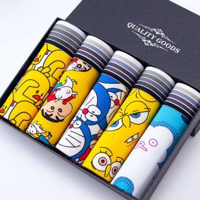 Boxershorts Men Cartoon Printed Breathable Comfortable Underwear Man Boxers Elastic Shorts Underpants Male Soft Boxer Panties