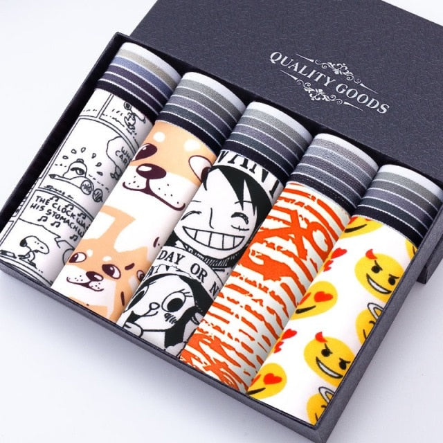 Boxershorts Men Cartoon Printed Breathable Comfortable Underwear Man Boxers Elastic Shorts Underpants Male Soft Boxer Panties