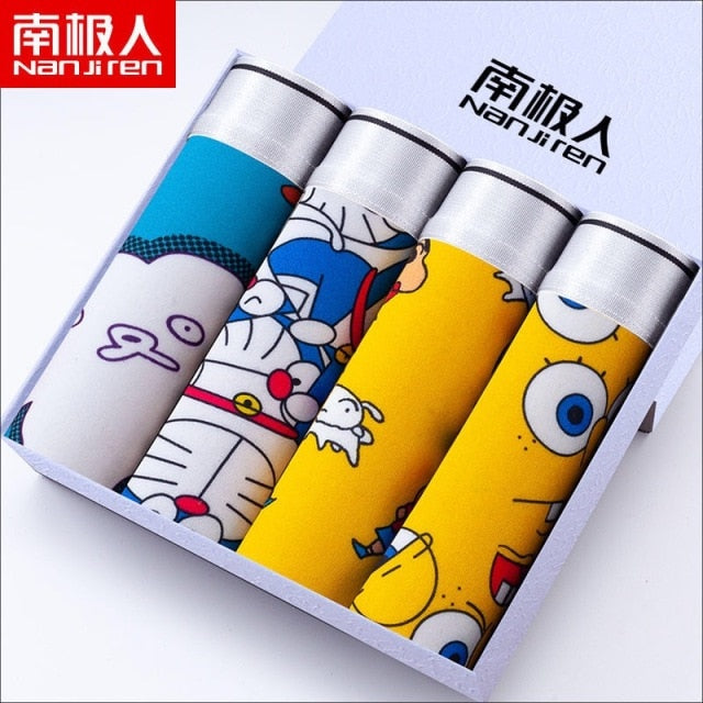 Boxershorts Men Cartoon Printed Breathable Comfortable Underwear Man Boxers Elastic Shorts Underpants Male Soft Boxer Panties