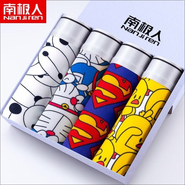 Boxershorts Men Cartoon Printed Breathable Comfortable Underwear Man Boxers Elastic Shorts Underpants Male Soft Boxer Panties