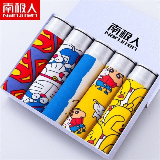 Boxershorts Men Cartoon Printed Breathable Comfortable Underwear Man Boxers Elastic Shorts Underpants Male Soft Boxer Panties