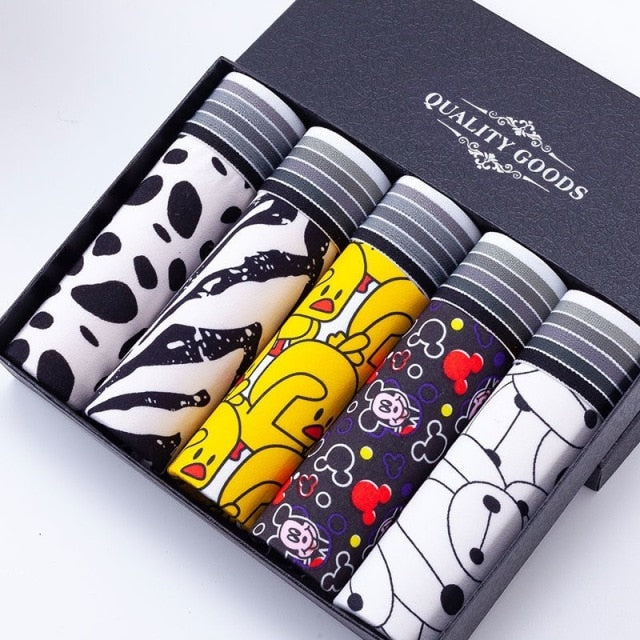 Boxershorts Men Cartoon Printed Breathable Comfortable Underwear Man Boxers Elastic Shorts Underpants Male Soft Boxer Panties