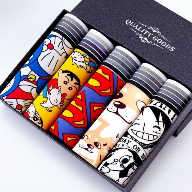 Boxershorts Men Cartoon Printed Breathable Comfortable Underwear Man Boxers Elastic Shorts Underpants Male Soft Boxer Panties