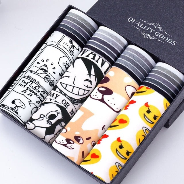 Boxershorts Men Cartoon Printed Breathable Comfortable Underwear Man Boxers Elastic Shorts Underpants Male Soft Boxer Panties