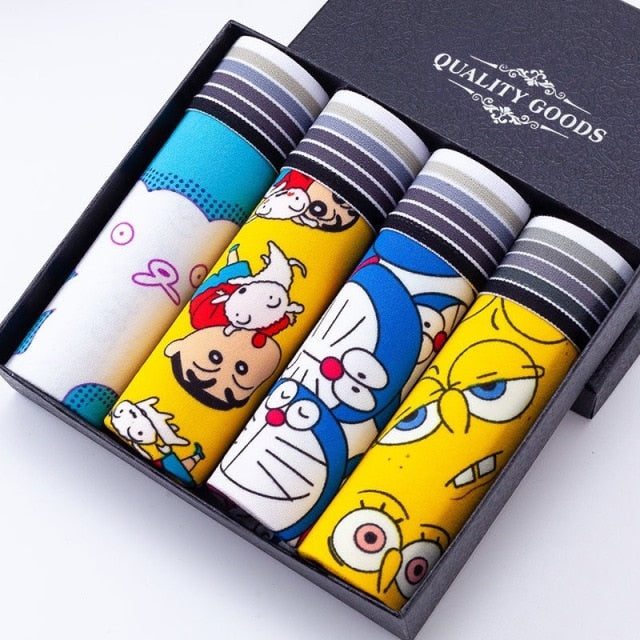 Boxershorts Men Cartoon Printed Breathable Comfortable Underwear Man Boxers Elastic Shorts Underpants Male Soft Boxer Panties