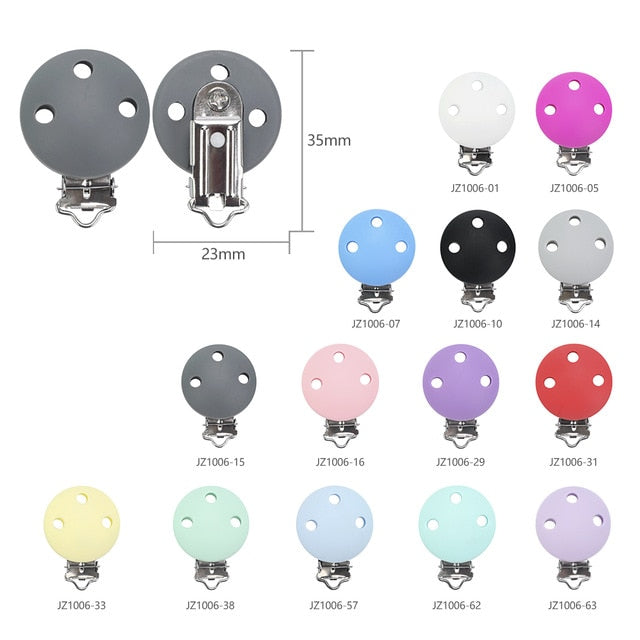 TYRY.HU Round/Heart Silicone Clip 3 Pcs/Set Of Pacifier Clip BPA-Free Silicone Dummy Baby Pacifier Chain DIY Accessories
