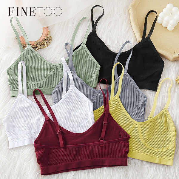 FINETOO Seamless Tank Tops Women Bra Sexy Underwear Adjustable Strap Wire Free Bralette Female Lingerie Intimates Brassiere S-XL